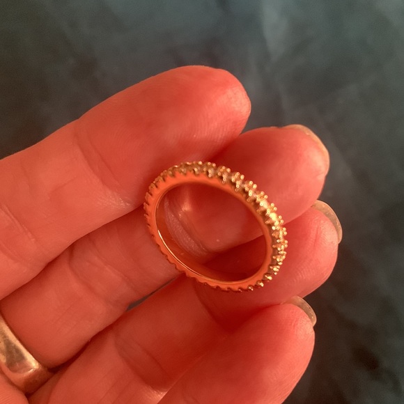 Gold Plated Ring with CZ Diamond Eternity Size 6.25 - Picture 5 of 5